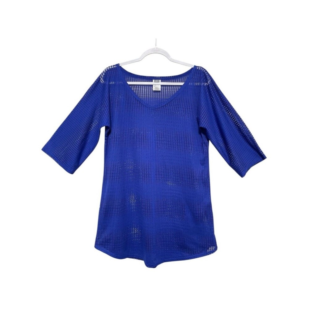 O'Neill Mesh Cover Up Mini Dress Beach Vacation Pool Resort Royal Blue Size XS/S